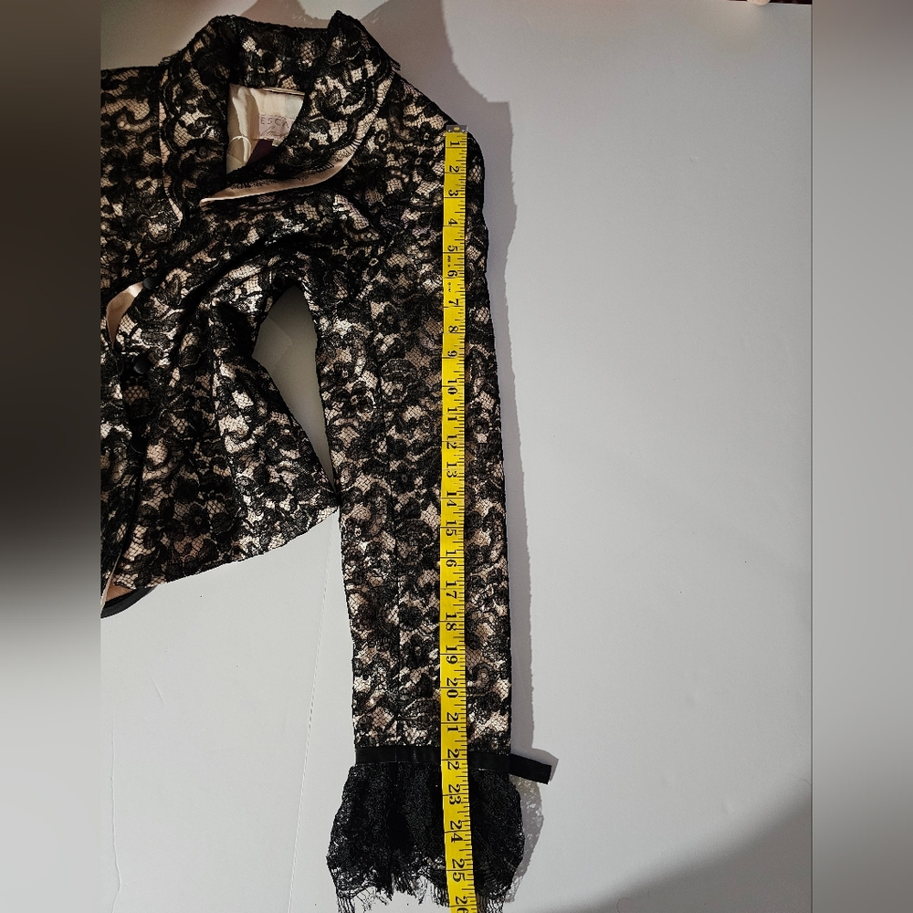 NWT Escada 2 piece Suit Black Lace Ribbon over Pink Sz 40/Medium - Picture 11 of 11